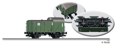 Tillig 95903 - TT - Güterzug-Packwagen, DR, Ep. III